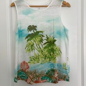 J.Jill beach vibes linen tank top